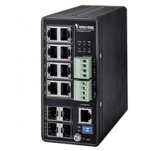 Vivotek Industrial VivoCam 8-port PoE+ Compliant Managed Network Switch with SFP