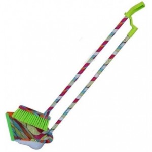Totally Long Broom and Stand Up Dustpan Set - Rainbow Paisley Design – 80cm