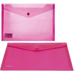 Marlin A4 Pink Carry Folder with Press Stud on Flap - Pack of 5