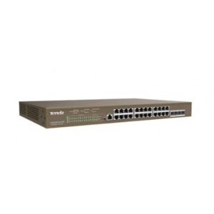 Tenda TEG5328P-24-410W Managed L3 Gigabit Ethernet (10/100/1000) Power over Ethernet (PoE) 1U Grey Switch