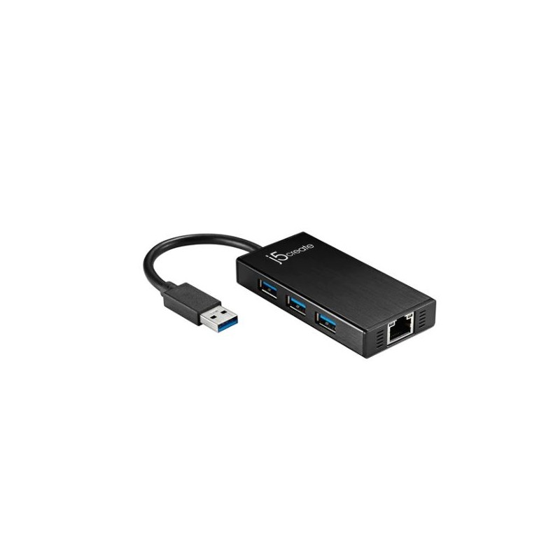 J5 Create JUH470 USB 3.0 Multi-Adapter Gigabit Ethernet / 3-Port USB 3.0  Hub - GeeWiz