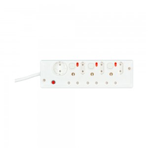 Linkqnet 7-Port Multiplug with Switches - 1x 10A Shuko- 3x 6A Euro and 3X 15A SA