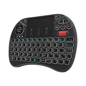 Zoweetek 92-Key Touch-Pad and Scrollwheel 2.4Ghz Wireless Mini 7-Colours Backlit Keyboard - Black