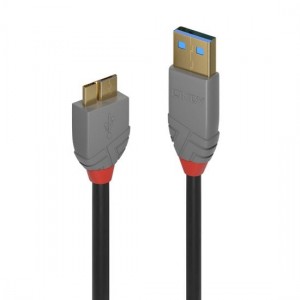Lindy 36768 3m USB 3.2 Type A to Micro-B Cable - Anthra Line