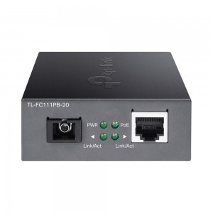 TP-Link 10/100Mbps WDM Media Converter with 1-Port PoE (TL-FC111PB-20)