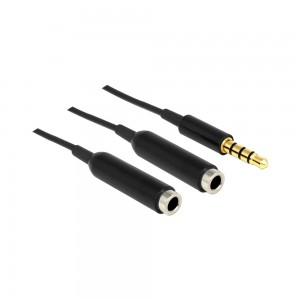 Delock Cable Audio Splitter Stereo Jack Male 3.5mm 4-Pin - 2 X Stereo Jack Female 3.5mm 4-Pin (65575)
