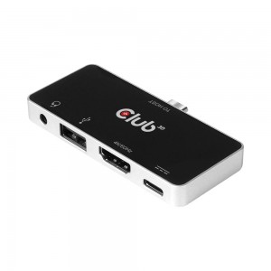 Club 3D USB Type-C 3.2 4-in-1 Port Replicator - HDMI- Type-C PD- USB-A &amp; Audio (CSV-1591)