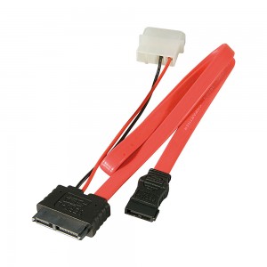 Lindy 33607 Internal Slim SATA Cable with 5.25" PSU Power Connection