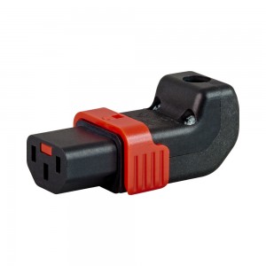 LinkQnet IEC Kettle Female Lockable Connector - 90 Degree Down Angle
