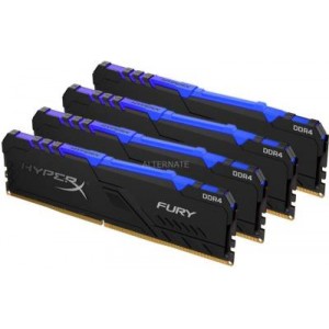 HyperX RGB Fury 128Gb(32Gb x 4) DDR4-2666 (pc4-21300) CL16 1.2v Desktop Memory Module