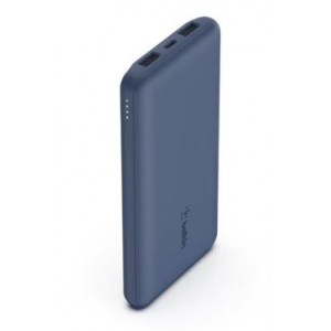 Belkin BoostCharge 10000mAh 3-Port Power Bank with USB-A to USB-C Cable - Blue