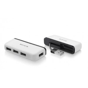 Belkin 4-Port USB 2.0 Travel Hub - Black/White