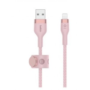 Belkin BoostCharge Pro Flex 1m USB-A Cable with Lightning Connector - Pink