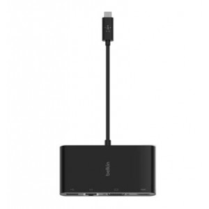 Belkin USB-C Multimedia Adapter with Ethernet- USB-A 3.0- VGA- and 4K HDMI ports
