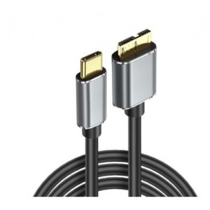 Tuff-Luv USB Type C to Micro-B Hard Drive Data Cable - 1 Meter - Black