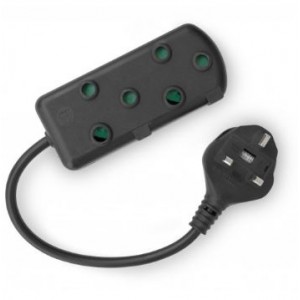 RCT ADP-UK2SAMP UK Plug To SA Socket Multiplug Adapter - Black