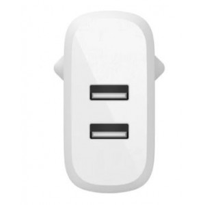 Belkin BoostCharge 24W Dual USB-A PD 3.0 PPS Wall Charger with USB-C Cable - White