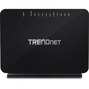 TRENDnet AC750 Dual Band Wireless VDSL2/ADSL2+ Router 4 Gb LAN 1 Gb WAN 1 RJ11 2 USB
