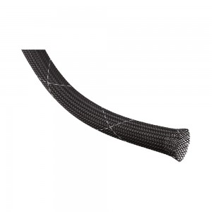 Techflex 12.7mm Flame Retardant Fray Resistant Scissor Cut Braided Sleeving (CCF) - White with Black