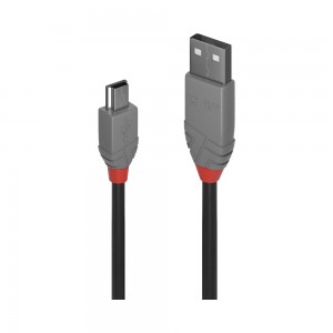 Lindy 2m USB2.0 Type-A to Mini-B Cable - Anthra Line
