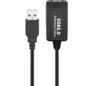 Goobay Active USB 2.0 Extension 10m Cable - Black