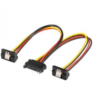Goobay SATA 1x Male to 2x Female 90° PC Y Power Cable