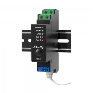SHELLY PRO 2PM WIFI RELAY ONE PHASE- 2 CHANNEL- 25A-  DIN RAIL