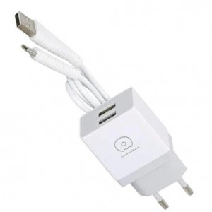 Geeko Dual USB Port Travel Charger WUW Adaptor with USB Cable