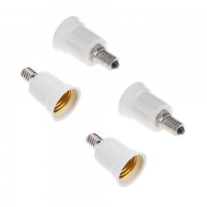 E14 Male to E27 Female Socket Bulb Lamp Adapter (4 Pack)