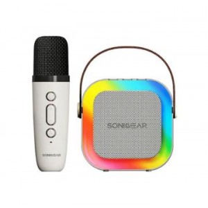 SonicGear iOX K200 Portable Bluetooth Speaker with Wireless Microphone - White