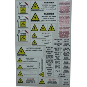 Solarix Hazard and Warning Installation Labels