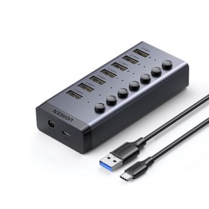 UGreen USB-A V3.0 7 Ports Data Sync / Charge Powered Hub - Black