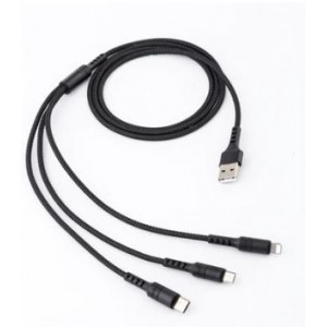 Polaroid 3 in 1 Charging Cable - Black