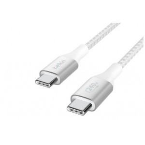 Belkin BoostCharge USB-C Male  to USB-C Male Braided Cable - White