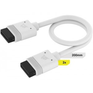 Corsair iCUE Link Cable 2x 200mm with Straight Connectors - White