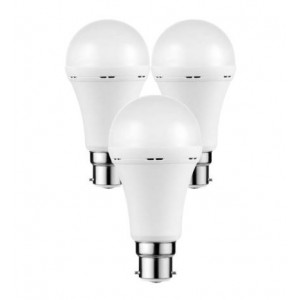 Switched 5W A60 Rechargeable B22 LED Light Bulb - Cool White - 3 Pack