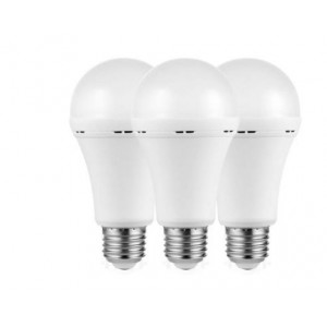 Switched 5W A60 Rechargeable E27 LED Light Bulb - Cool White – 3 Pack