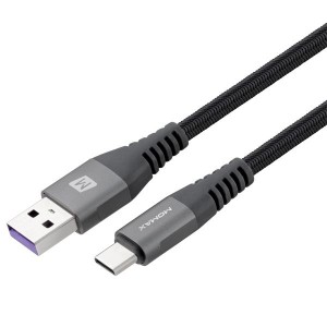 Momax EliteLink USB-C to USB-A 5A Triple Braided Cable - 2m - Space Grey