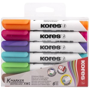 Kores Whiteboard K-Marker Set of 6 Mixed Colours