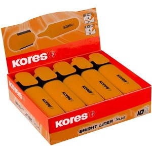 Kores Bright Liner Plus Orange Highlighter Box of 10