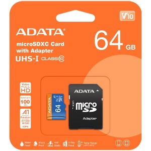 Adata Premier A1 V10 MicroSDXC Card 64GB with Adapter