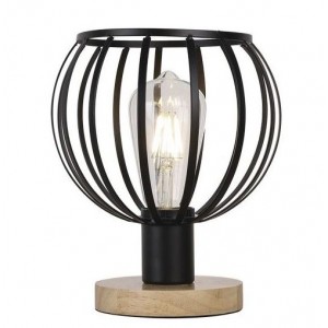 Brightstar TL675 Wood Metal Table Lamp with Light Wood Base