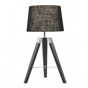 Brightstar TL690 Black Wood and Polished Chrome Table Lamp