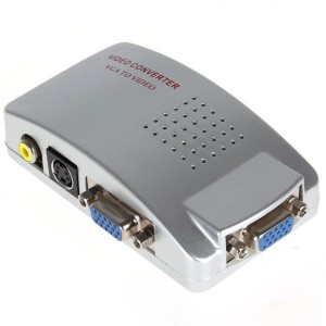 VGA to Video High Resolution Conversion Box-Video Converter with USB & S-Video Cable 
