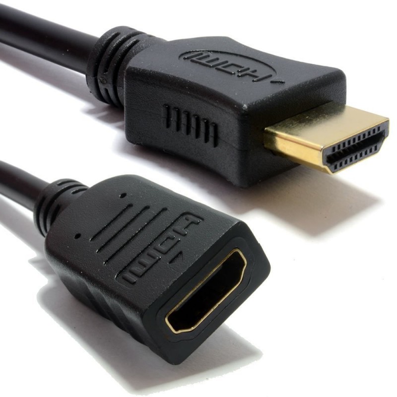 HDMI Male to Female Extension Cable - 27cm - GeeWiz