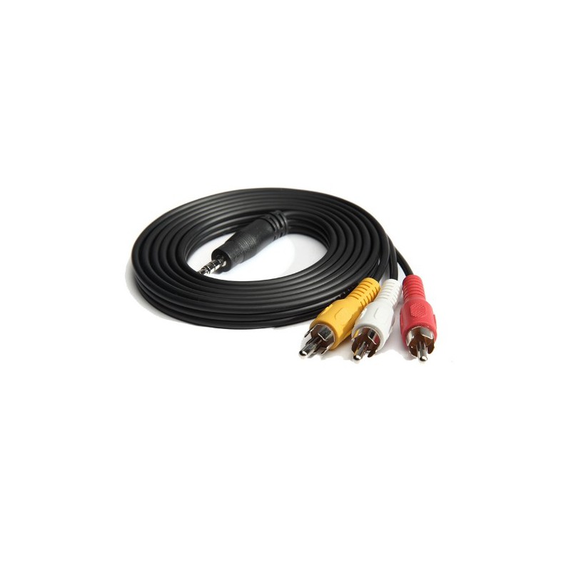 AV Cable 3.5mm 3 Jack RCA Audio Video Coaxial Cable Male Female - GeeWiz