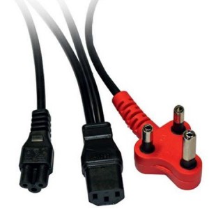Dedicated 3 Pin Power Plug to 1x Clover and 1x IEC Connector Cable