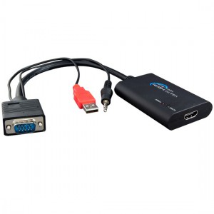 MALE VGA TO FEMALE HDMI WITH USB + AUDIO (30cm)