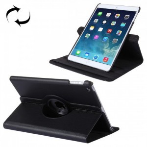 Tuff-Luv I7_71   Rotating Leather Case Cover and Stand for Apple iPad 9.7 2017 and Air 2 - Black