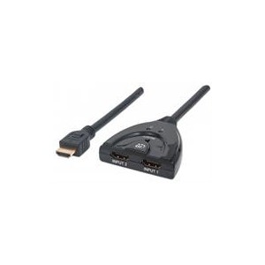 Manhattan 207416 2 Port HDMI Switch HDMI 1.3 Integrated Cable